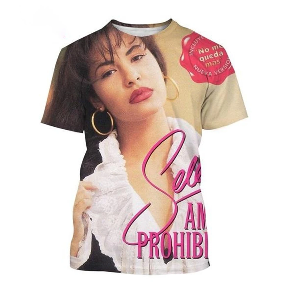 Selena Quintanilla 3D Print T-Shirts Men Women Short Sleeve Round Neck T Shirt Tops Oversized Harajuku Tees Man Street Clothing