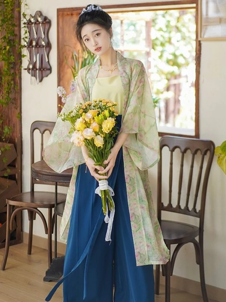 الرجعية النمط الصيني فستان هانفو المرأة الآسيوية التقليدية تنورة التقليدية تنورة طويلة كيمونو Kawaii الفتيات تنورة الحفلات مجموعة زي #1