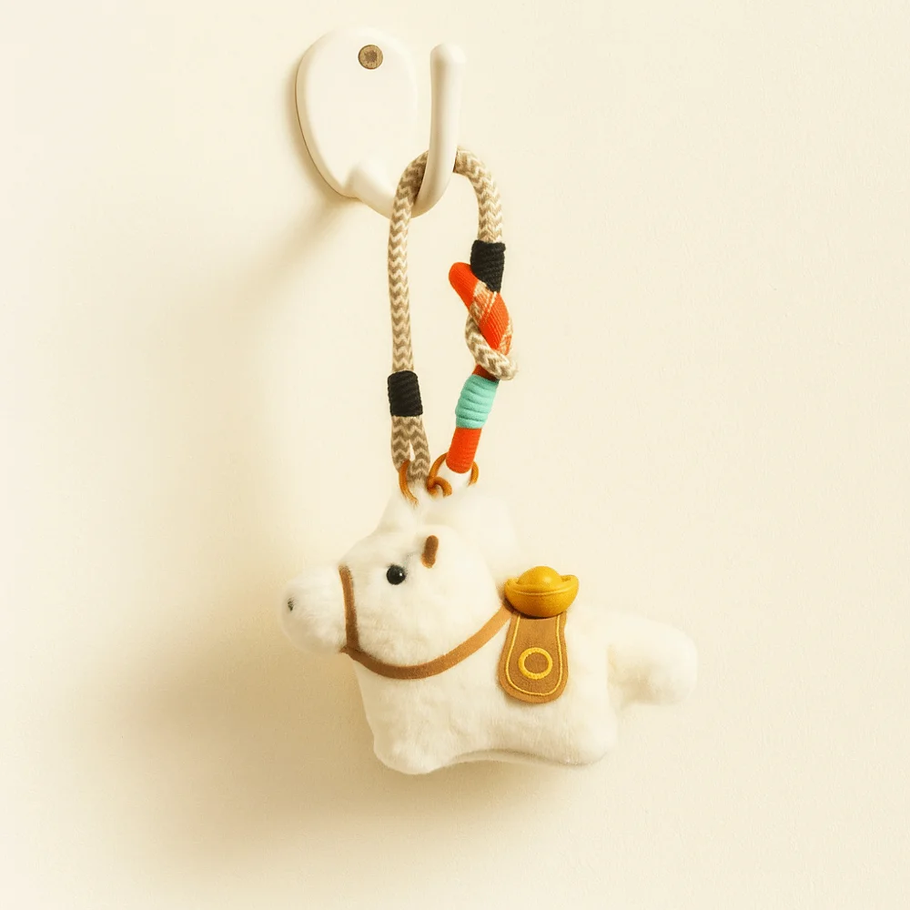 Animal en peluche mignon cheval mots de bénédiction année du cheval zodiaque poney Figurine dessin animé chinois nouvel an cadeau cheval ornement