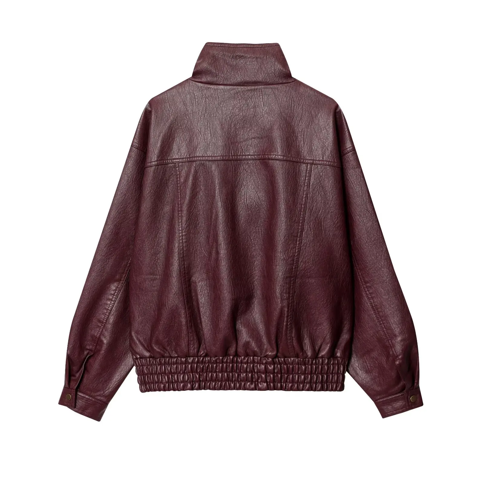 DiYiG سترة نسائية لخريف 2025 موضة جديدة متعددة الألوان من الجلد الصناعي سترة أنيقة بسحّاب للجوكر وطية صدر السترة وأكمام طويلة ملابس خارجية Mujer #3