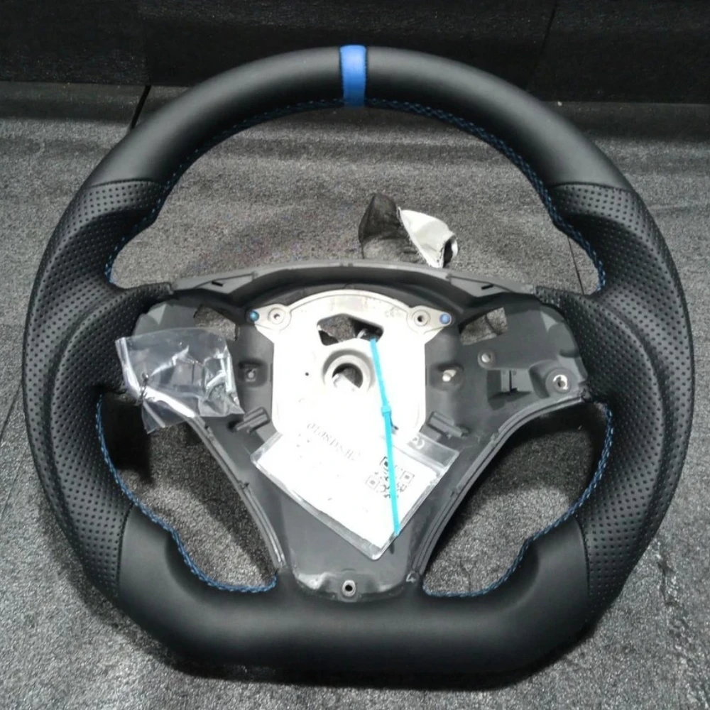 Lederen Stuurwiel Voor BMW E90 E92 E93 M3 328i 335i 135i E60 Stuurwiel Platte Bodem Rode Streep Auto Accessoires 2005-2012