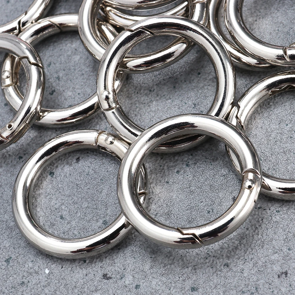 

20 Pcs Closed Keyring Spring Buckle Rings Stackable Keychain Circle Clasp Connecting