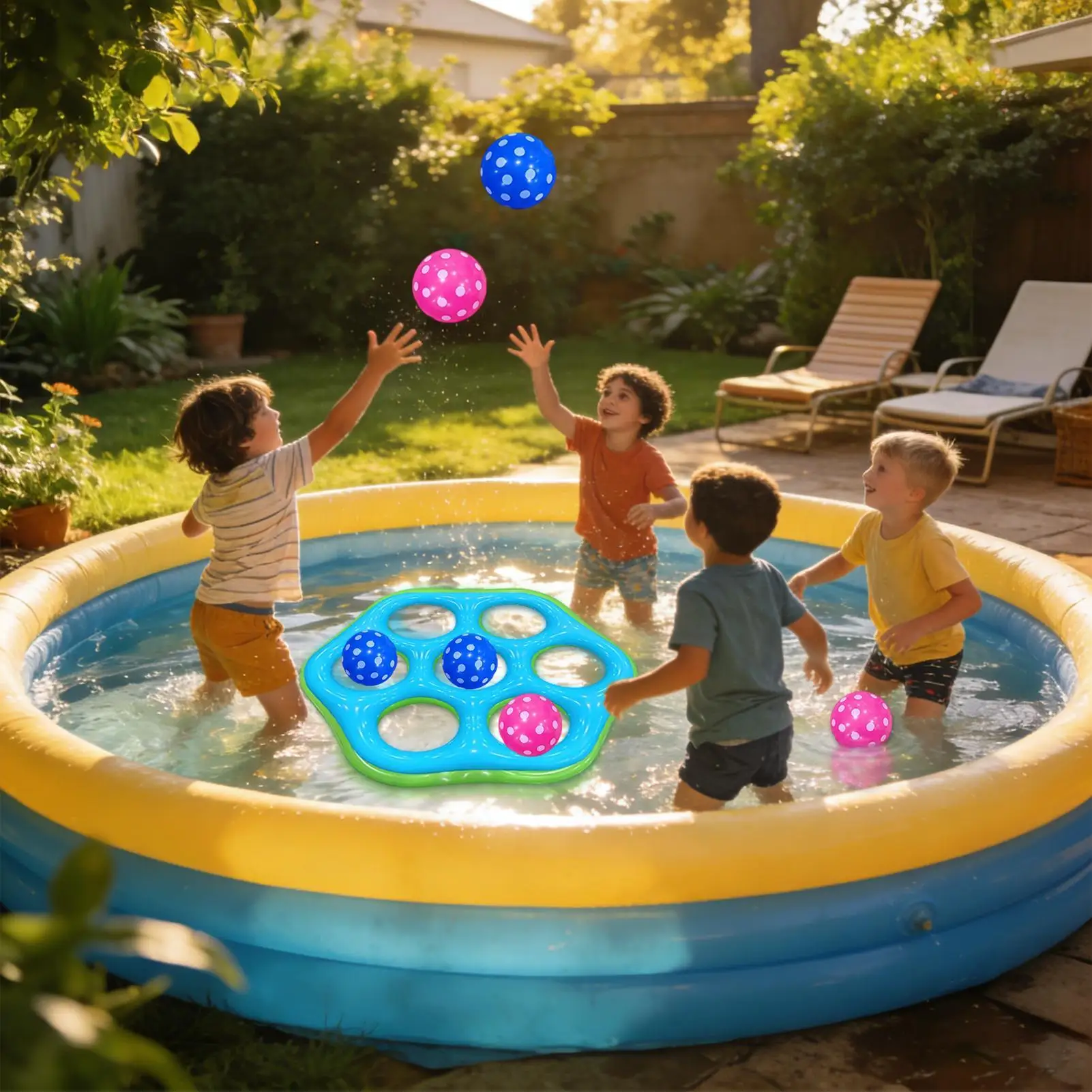 プールゲーム-六角形のリング投げおもちゃ-水用-ウォーターリングトスゲーム-ビーチ-湖-裏庭-パーティー-休暇-家族旅行用