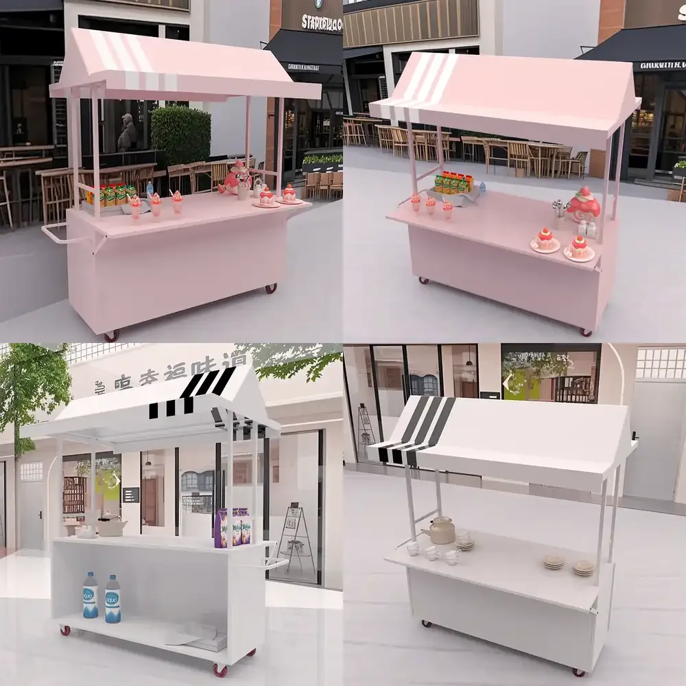 2026 Hot Sale  Mobile Market Shopping Mall Outdoor Night Market Stall Internet Celebrity Snack Trolley for Food Vending for