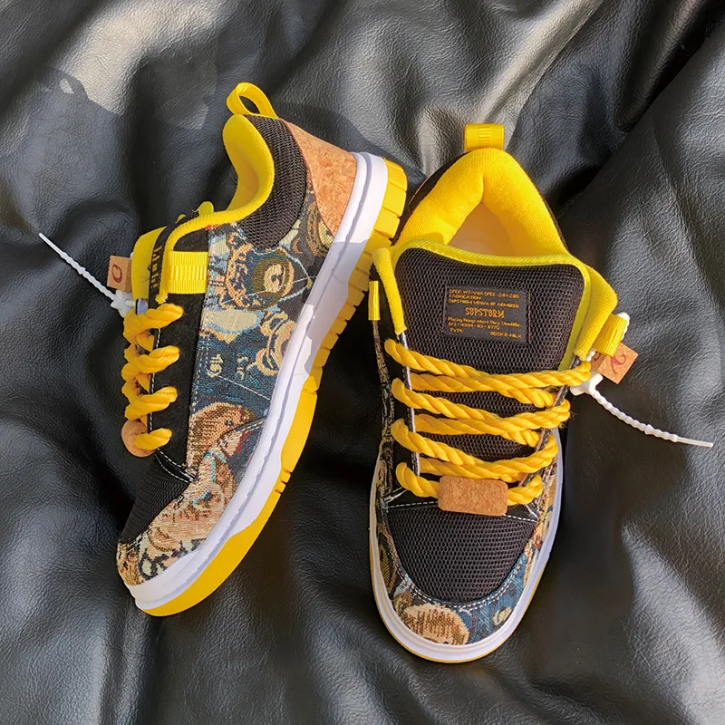 Wholesale Yellow Cartoon Bear Low-top Thick Tongue Bread Shoes for Men Women Couples Versatile Ath-leisure Plus Size Board Shoes