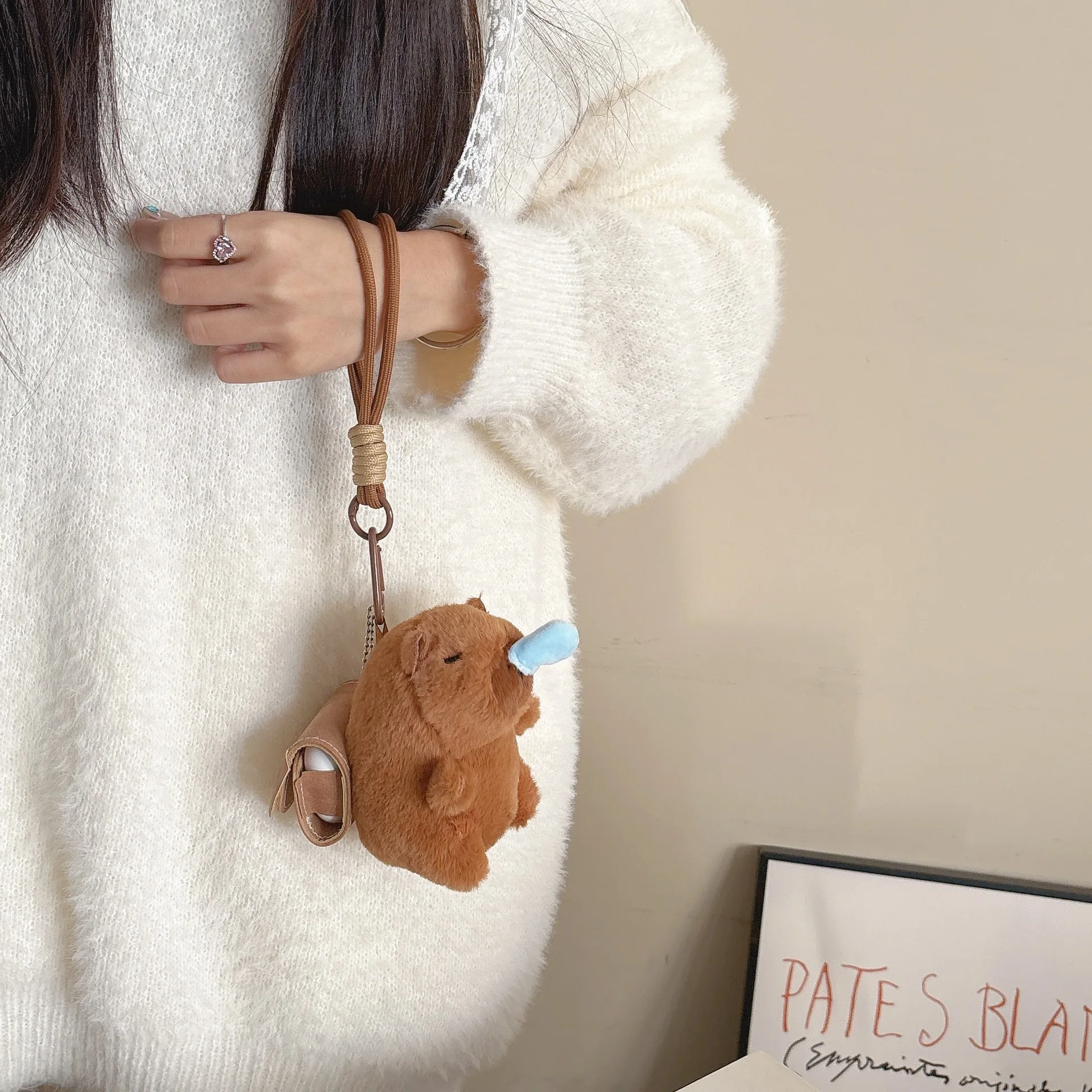 Plüsch Haustiere Puppe Fall Für Apple Airpods Pro 1 2 Fall 3 Kopfhörer Lade Box Headset Abdeckung Mädchen Herbst winter Flauschigen ﻿