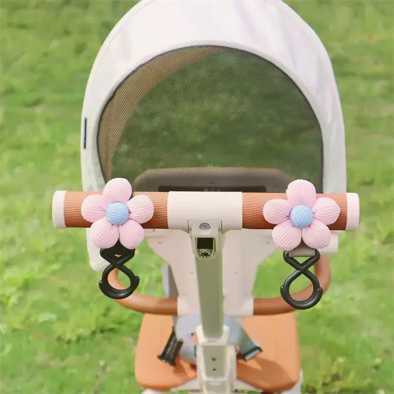 Baby Stroller Hook Sweet Flower Children Cart Umbrella Hanging Bag Storage Loop Hook Infant Supplies Storage Accessories
