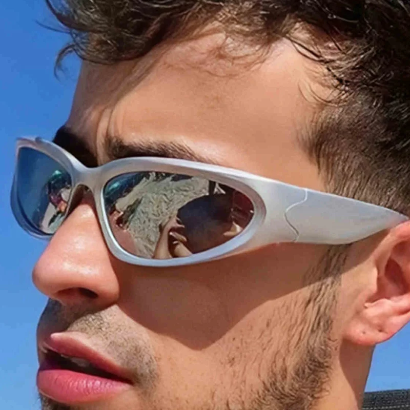 

Модные спортивные солнцезащитные очки Y2K в стиле панк женские брендовые дизайнерские квадратные очки мужские роскошные солнцезащитные очки UV400 Красочные Зеркальные очки