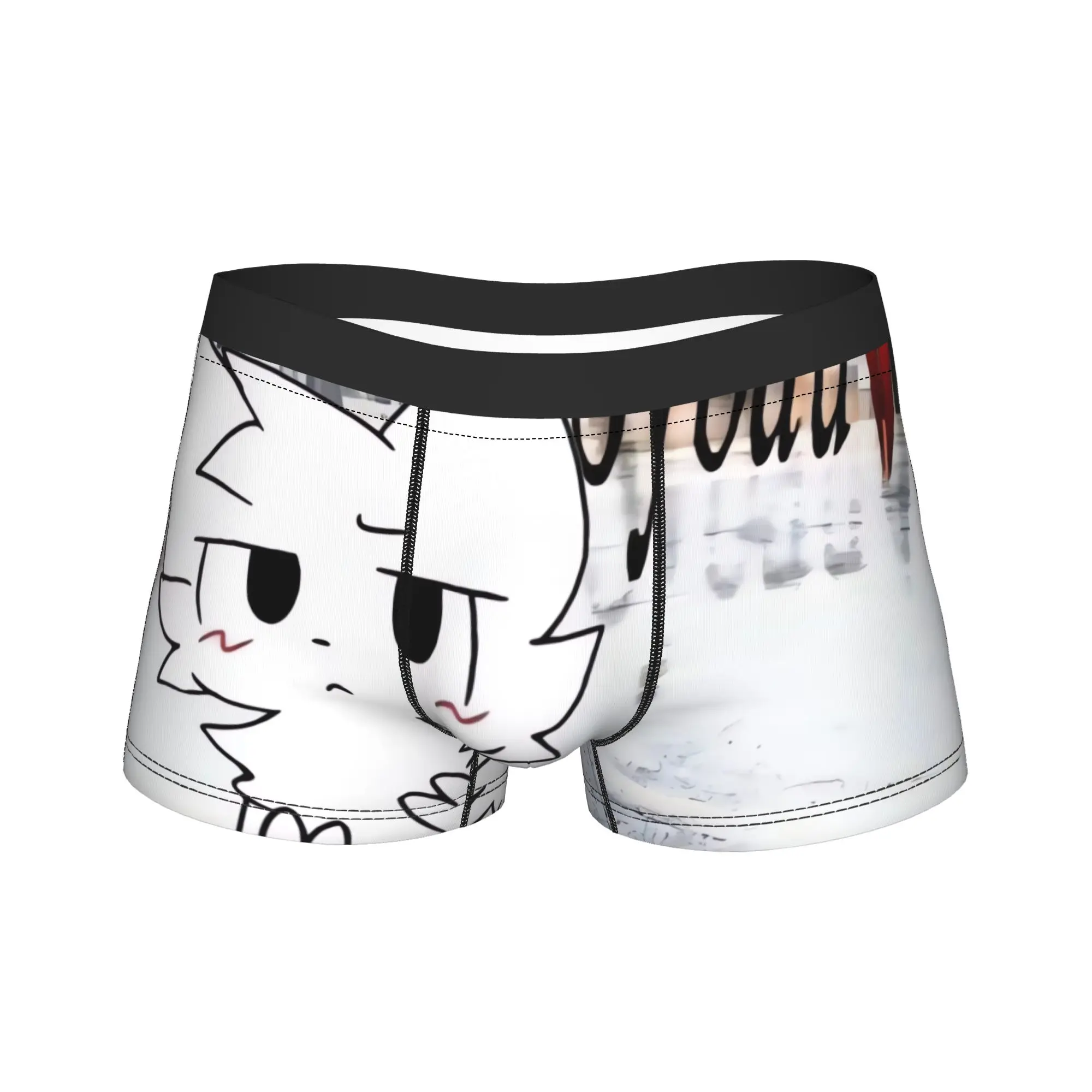 Meme Cat Boykisser Boxer Shorts  Pouch Underwear Trenky Custom Boxer Brief Funny Men's Underpants Big Size 2XL
