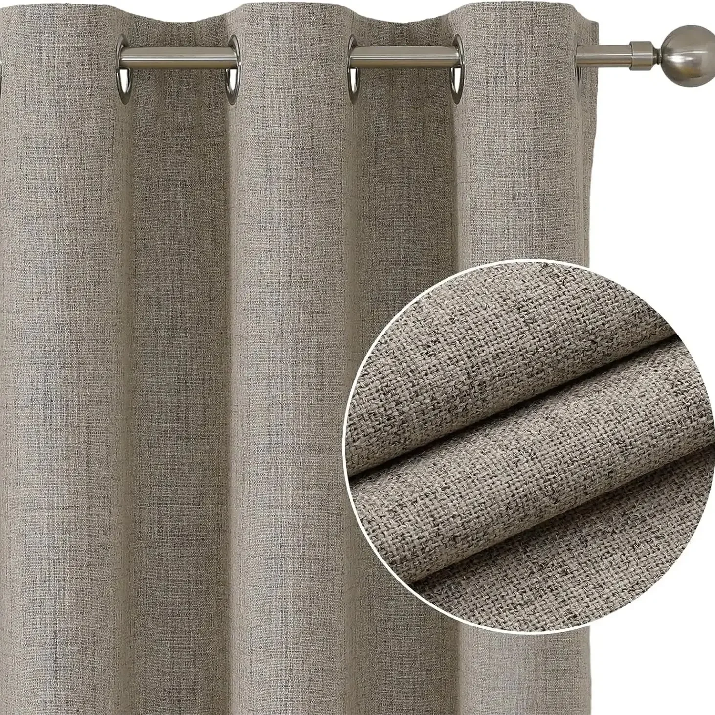 Blackout Curtains 350cm Height Room Darkening Curtains for Bedroom 100% Black Out Textured Thermal Curtain Privacy Protection