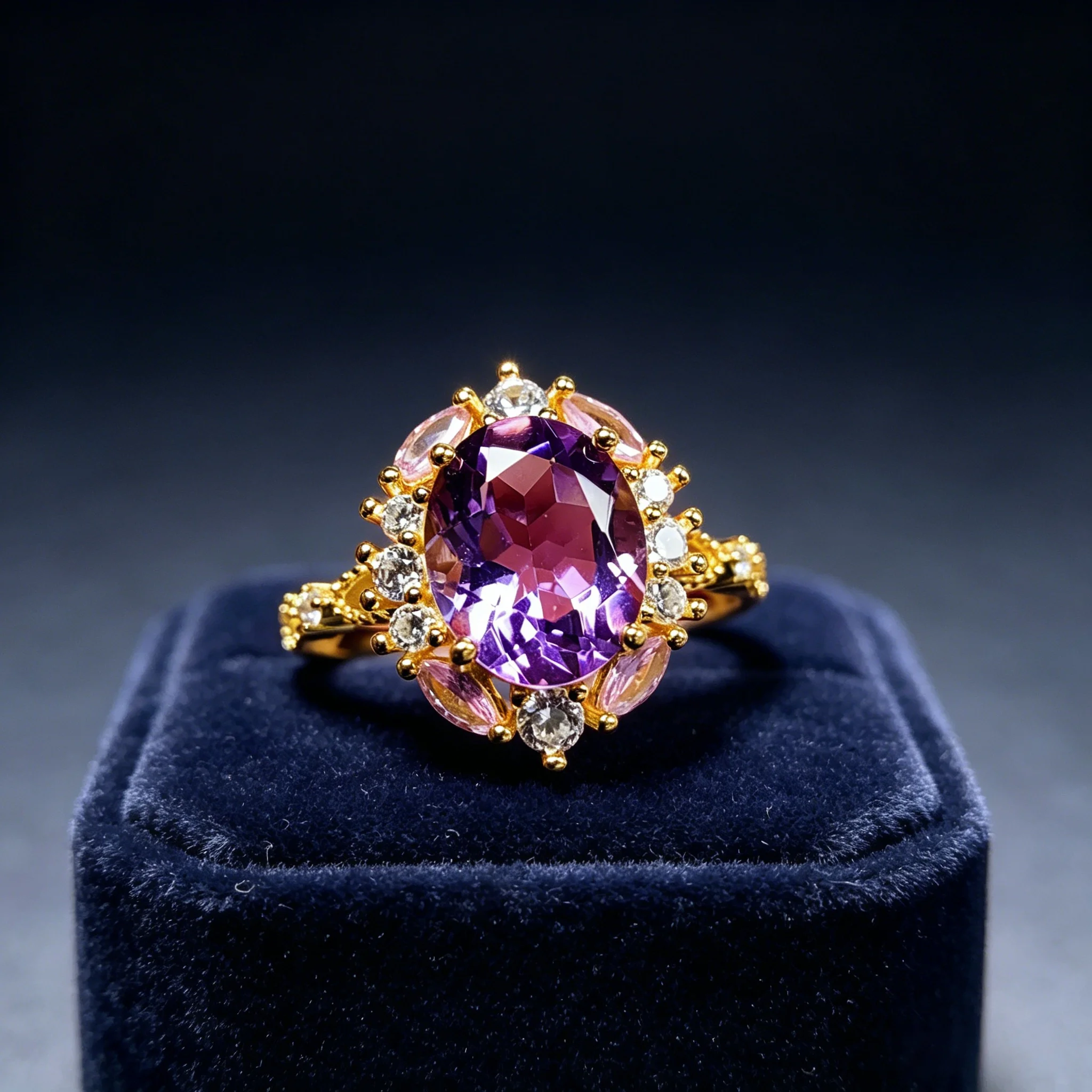 8*10mm Natural Amethyst Ring S925 Sterling Silver Certificate Design Fine Fashion Charm Weddings Jewelry for Women FS