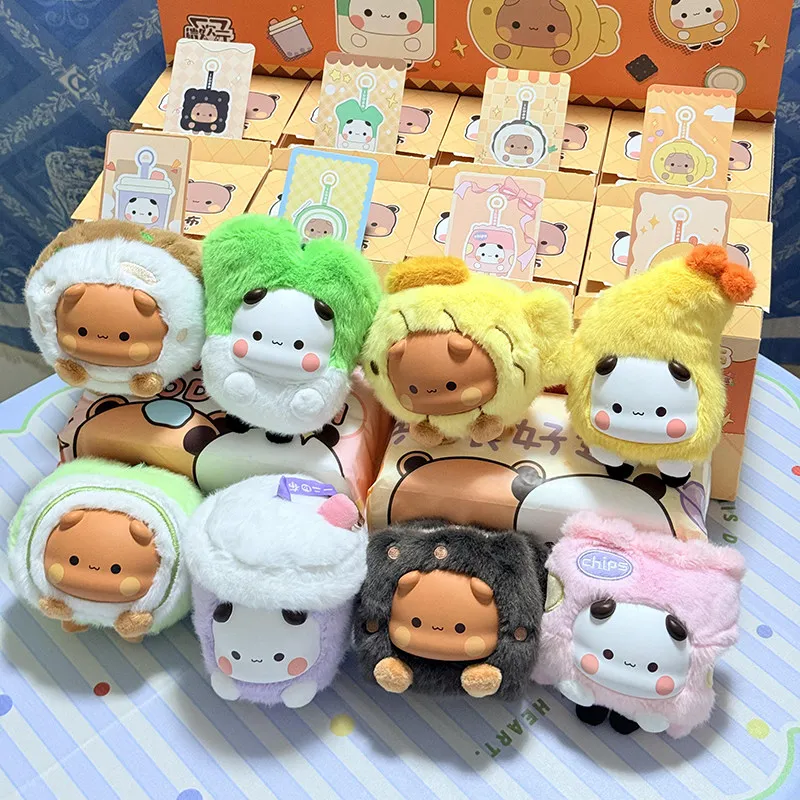 

Authentic Spot Panda Yier And Bubu Plushie Keychain Blind Box Toys Cute Bag Pendant Desktop Ornaments Girls Mysterious Box Gifts