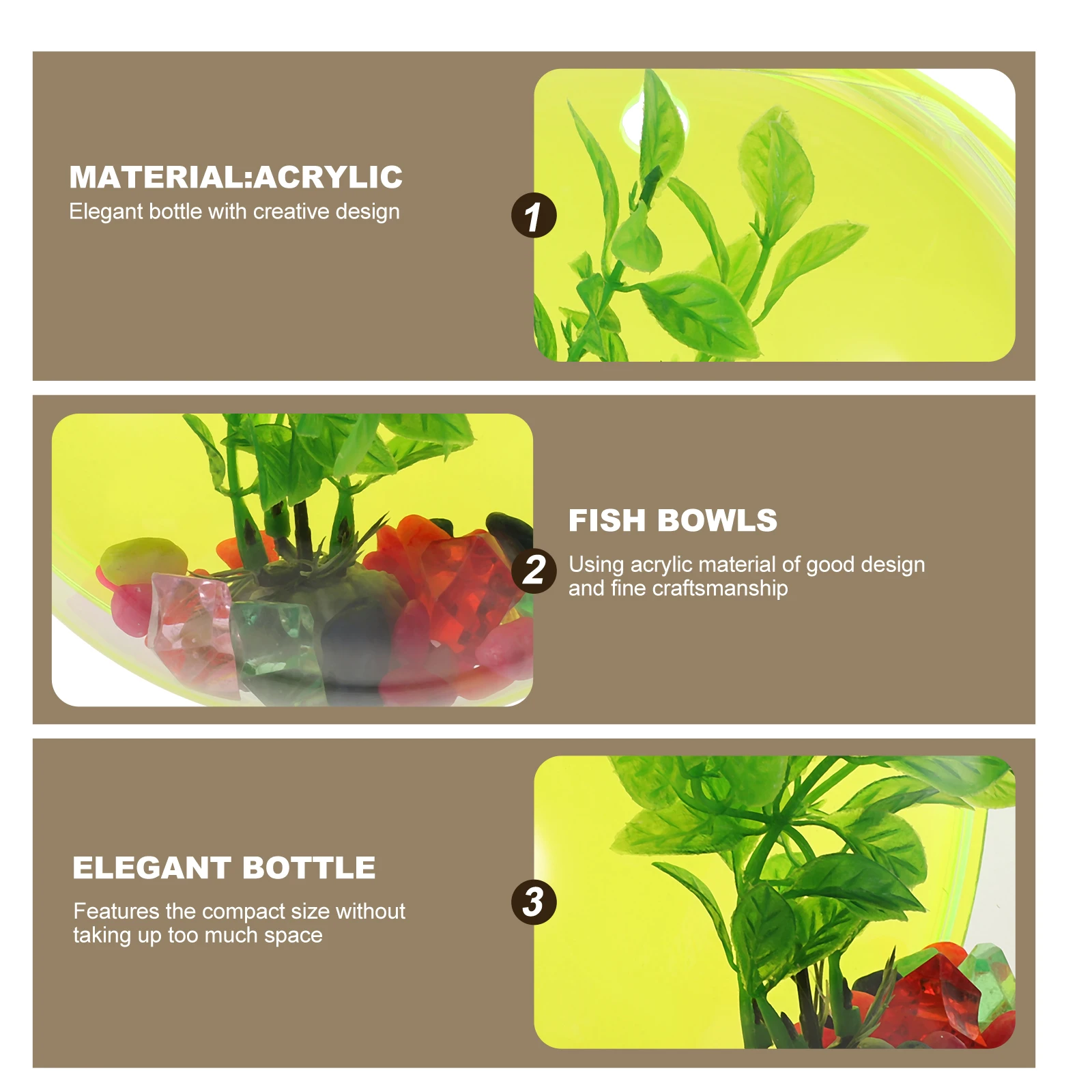

Wall Goldfish Bowl Mounted Vase Acrylic Planters Hanging Betta Indoor Flower Tank Decorative Vase Creative Design Suitable