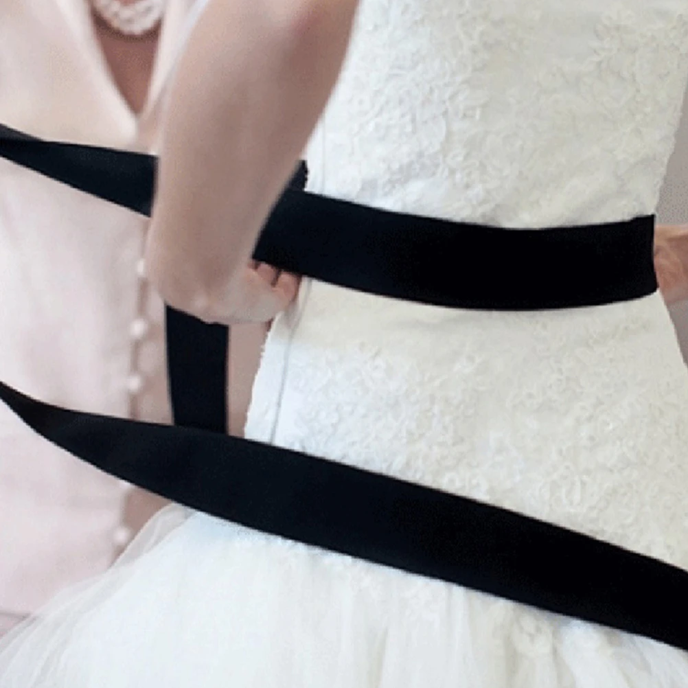 

2Pcs Bridal for Women Adjustable Soft Waist Sash Woven Ribbon Belt Women Waist Dress Sash Belt Dress Accessory