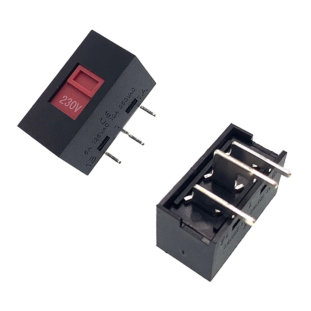 10PCS PBS-110 6Pin/3Pin 115V-230V AC Slide Switch Voltage Transfer Toggle Switch for Power Supply Circuit Control Panel