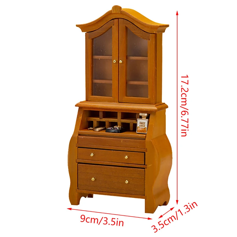 

1pc 1:12 Dollhouse Miniature Home Furniture Toy Wooden Bookcase Showcase Storage Cabinet Locker Display Cabinet Dollhouse Decor