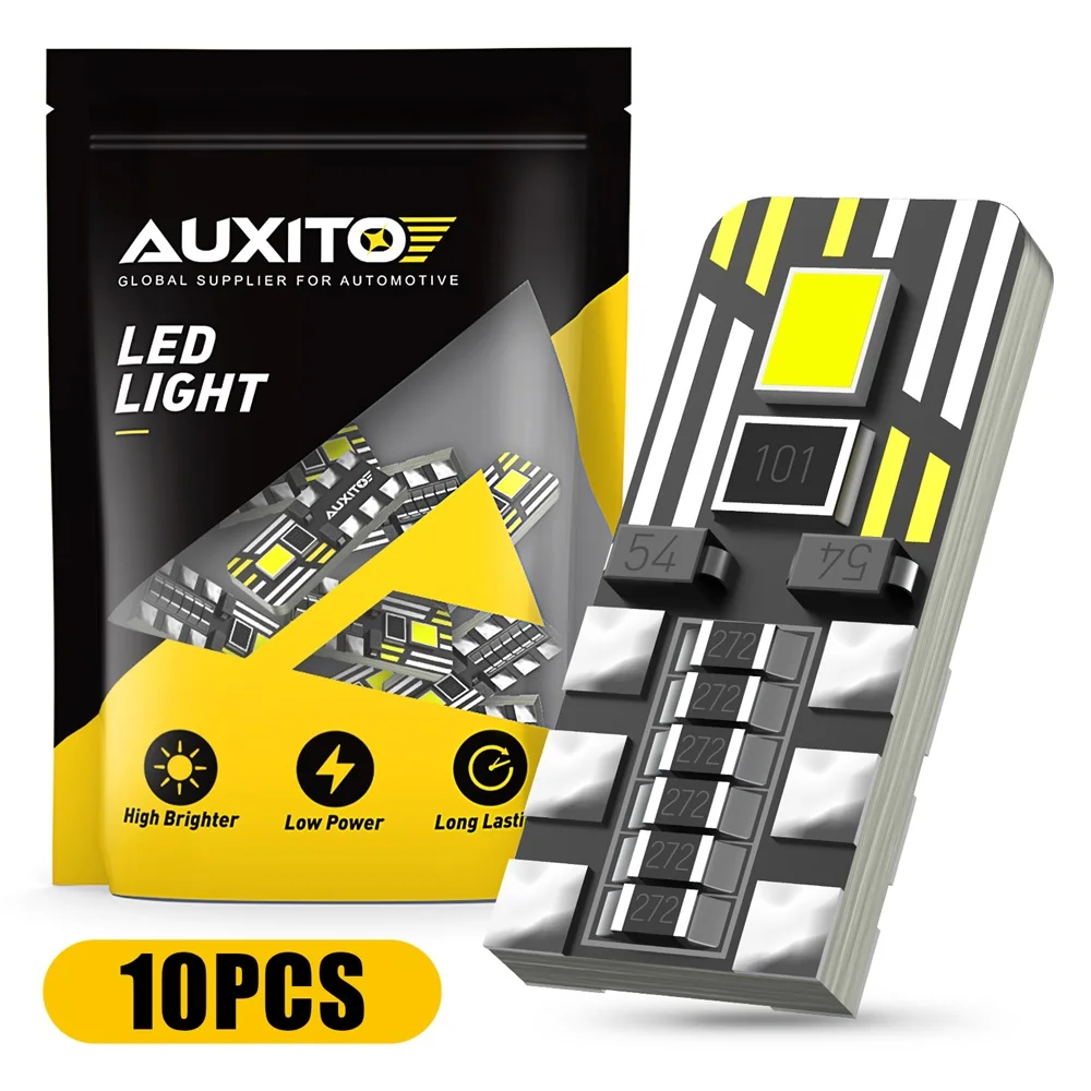 AUXITO 10Pcs W5W T10 LED Bulbs Canbus Car Interior Lights for Audi A3 8P A4 B6 B7 BMW E30 E46 E60 F30 Volkswagen VW Golf 4 5 6 7