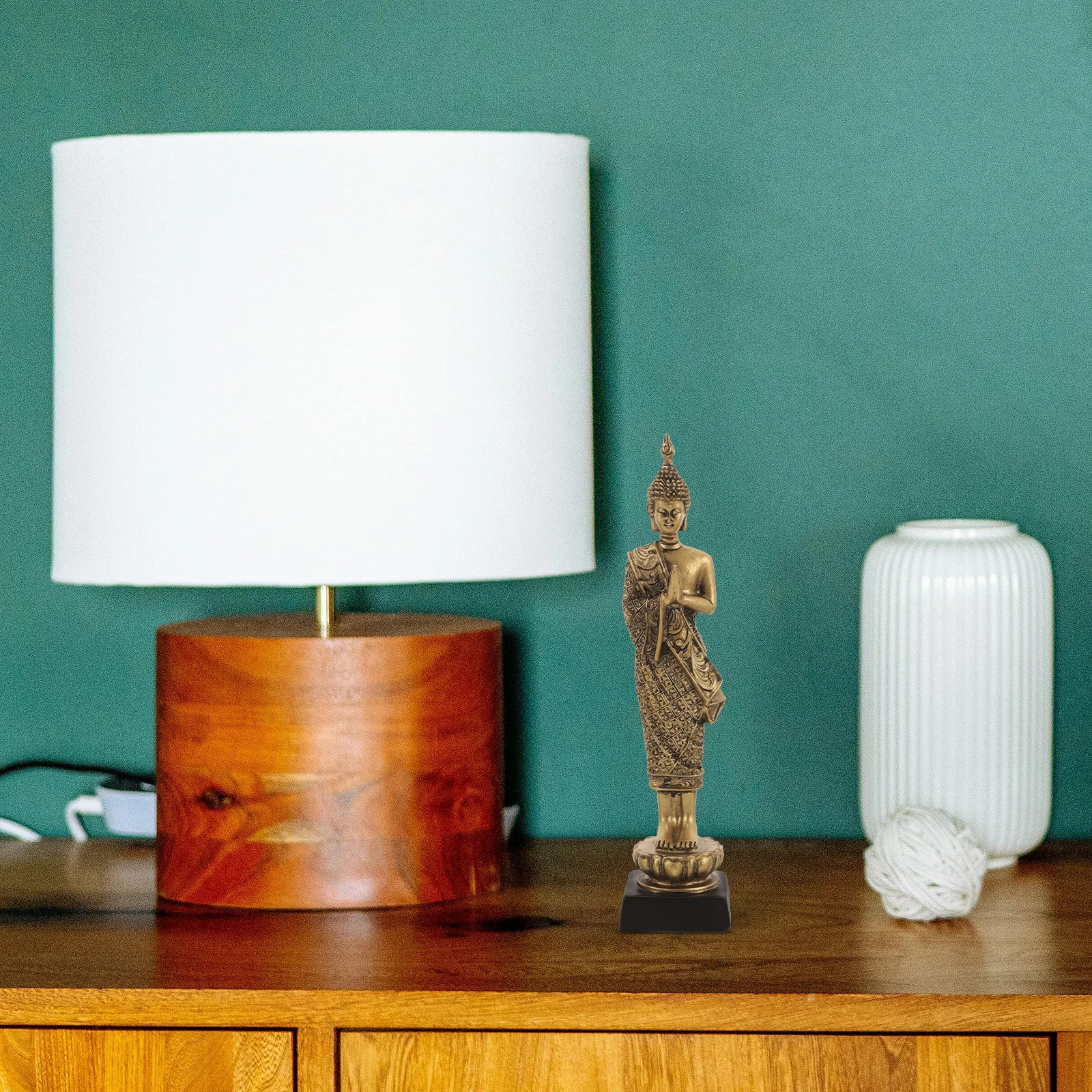 

Small Resin Buddha Statue Retro Design Exquisite Meditation Buddha Sculpture Home Desktop Decoration Good Luck Statue