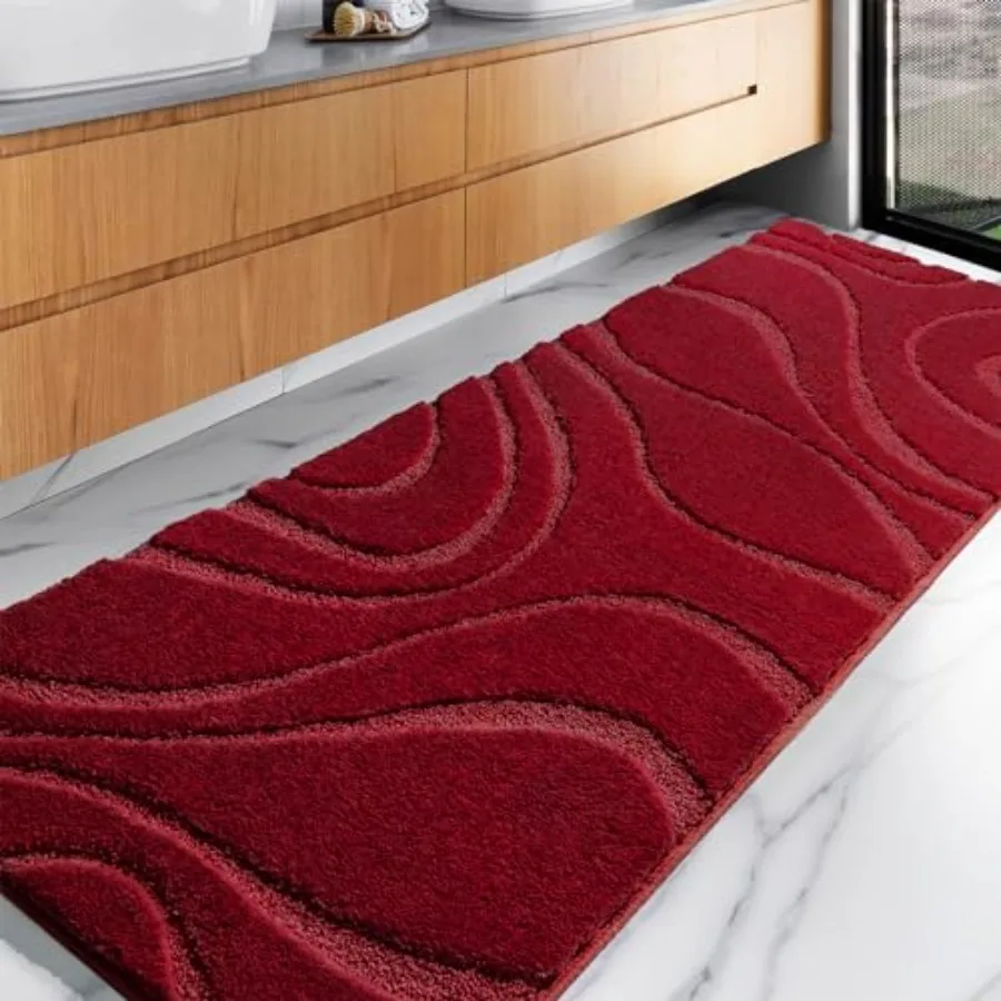 

Bathroom Rugs Runner, Ultra Soft Non-Slip Bath Mats for Bathroom Floor, Washable Etra Long Shaggy Carpet for Tub, Shower, and L