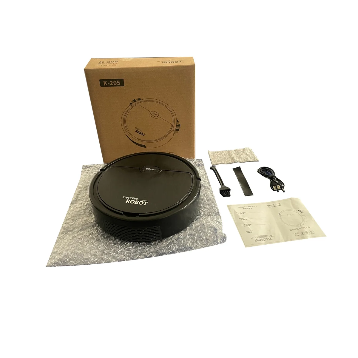 Robô de varredura multi-função inteligente, vácuo, esfregando, tudo-em-um, preto, USB, 3-in-1