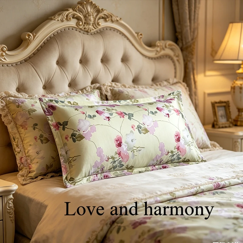 Handmade 100% Nature Mulberry Silk Pillowcase: 19 Momme 6A Grade, Silk Printed Flower Pillowcases Pillow Cases Envelope Closure
