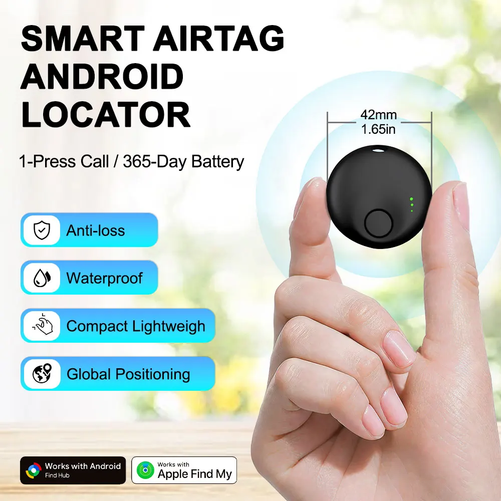 Android GPS Tracker Tag Bluetooth Tracker Smart Tags Work with Google Find Hub App Search Locator Tracking Device Item Finder