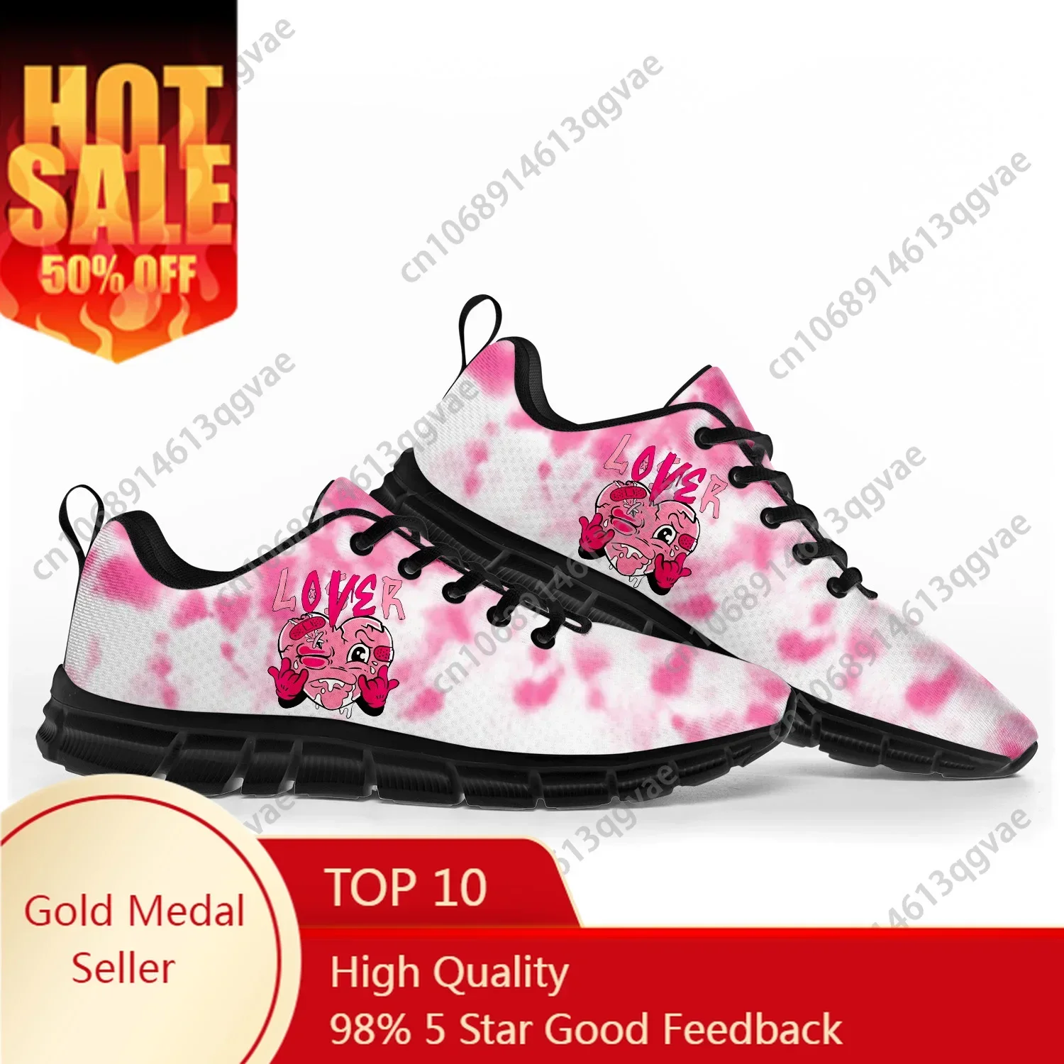 Pink Loser Lover Pink Drip Heart Sports Shoes Mens Womens Customized Sneakers Shoe High Quality Couple Shoes