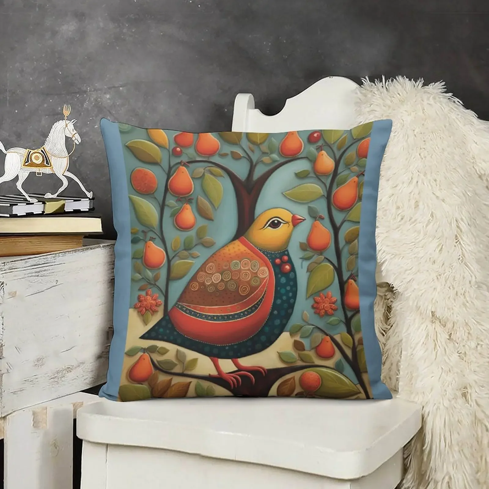 

A partridge in a pear tree, painting Throw Pillow Pillow Covers Decorative luxury sofa pillows pillow