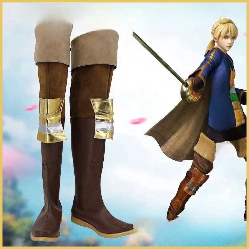 

Игра Final Fantasy Tactics FFT Ramza Обувь для косплея Сапоги на заказ Аксессуары для Хэллоуина по индивидуальному заказу