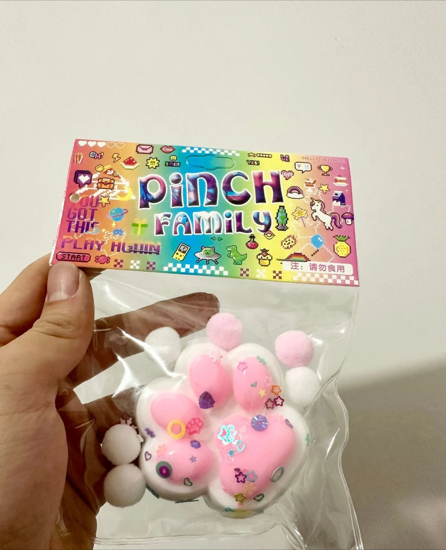 Снимает стресс, тревогу, сжимающие мягкие радужные кошачьи лапы, милый хомяк, восприятие цвета, сенсорные игрушки, подходят для детей и взрослых