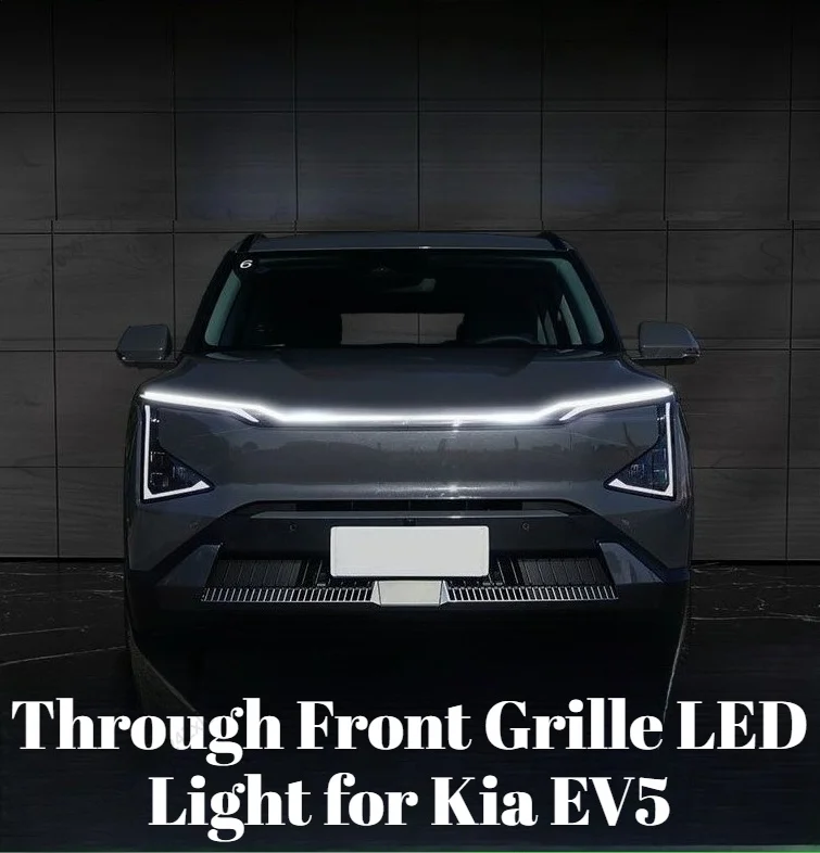 LED Hood Ambient Light, Startup Scan Through Grille Light, Welcome Decor Modification Accessories Fit for Kia EV5 2024-2026