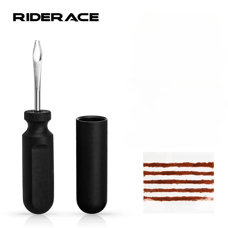 Kit de Reparación de Neumáticos de Bicicleta sin Cámara RIDERACE, Herramienta para Neumáticos de Bicicleta de Montaña, Sellador de Pinchazos para Ciclismo de Carretera, Juego de Brocas de Goma