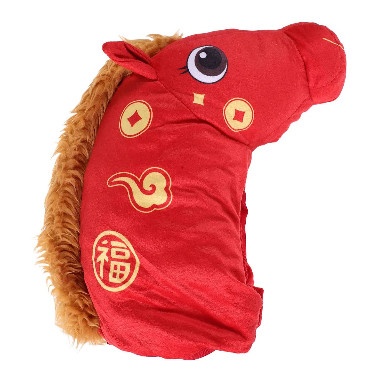 

Красная маска-шляпа в виде лошади по китайскому зодиаку, 2026 год Лошади, для китайского Нового года, вечеринок, карнавалов, тематических вечеринок на ферме, головной убор в виде животного