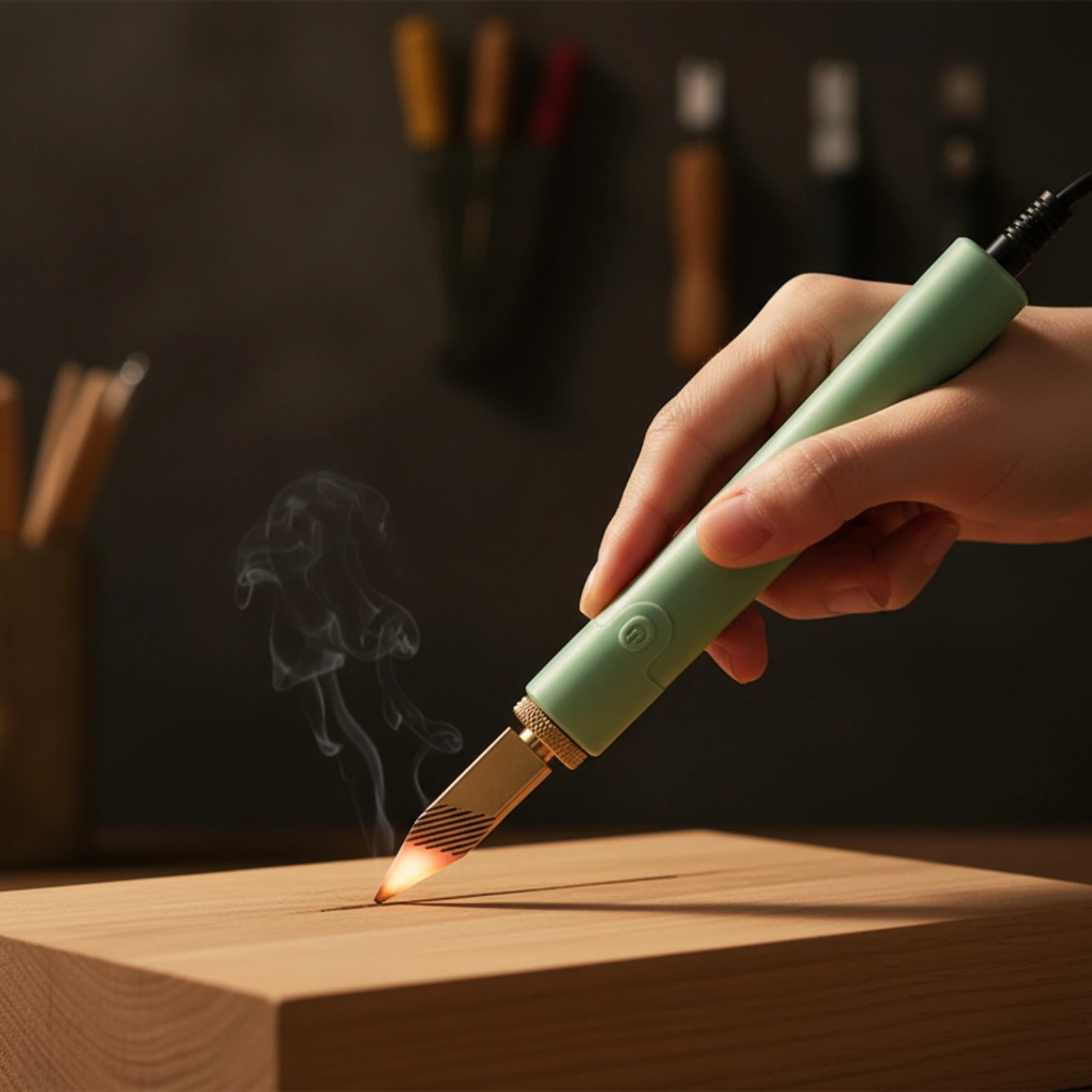 Ensemble de 23 embouts pour la gravure sur bois, kit polyvalent d'embouts pour la pyrogravure, ensemble de gravure sur bois avec étui de rangement, outils assortis pour la décoration.