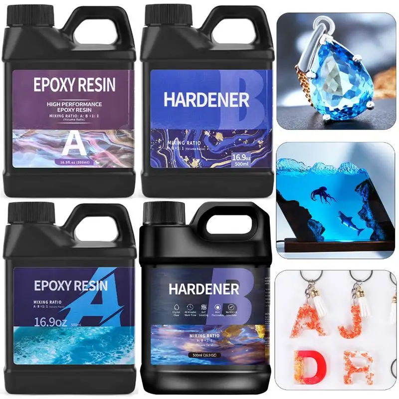 500g/1000g AB Epoxy Resin Glue Transparent Quick Drying High Adhesive Hardener Glue DIY Epoxy Resin Mold Jewelry Making Supplies