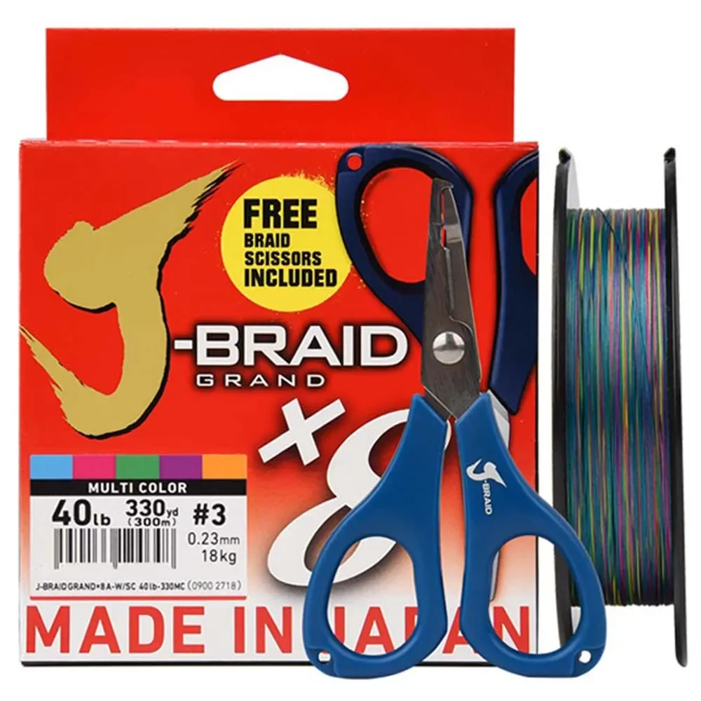 Original Free Braid Scissors 300M/330YDS DAIWAPE J-BRAID GRAND X8 Braided PE Line 8 stands Japan Monofilament PE Super Line