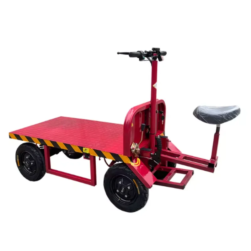 Electric Trolley Silent Flatbed Dump Truck Industrial Tools Transport Four-wheel Cargo Vehicle 1200W Motor Platform Structure