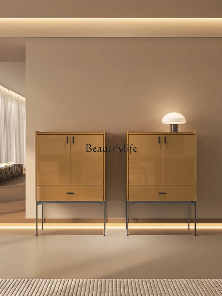 Light Luxury Sideboard Cabinet Modern Simple and High-End Storage Nordic Living Room Wall High Leg Cabinet