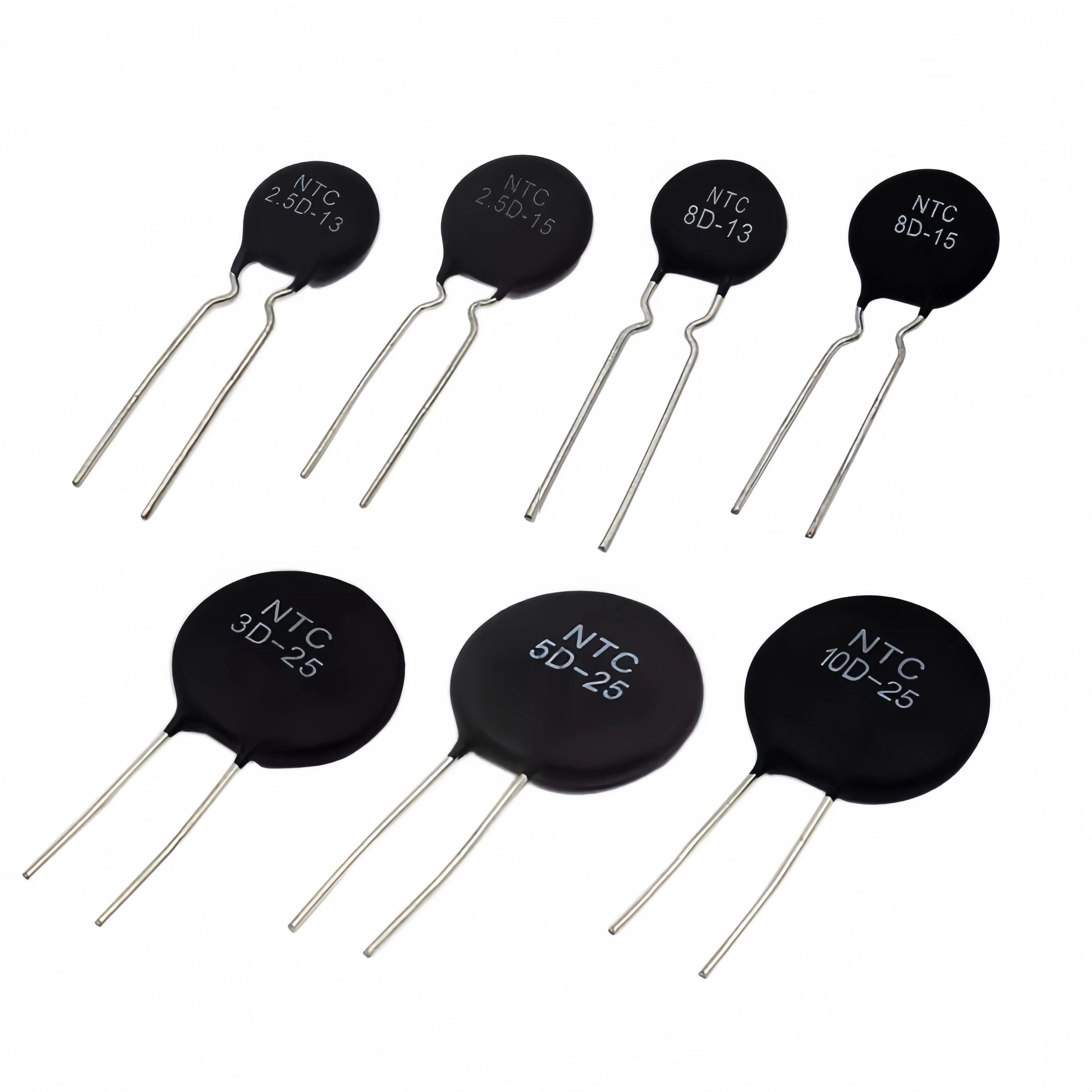 10PCS NTC Thermistor 2.5D 3D 5D 8D 10D 20D 33D 47D - 5 7 9 11 13 15 20 25 MF72 Coeficiente de temperatura negativo