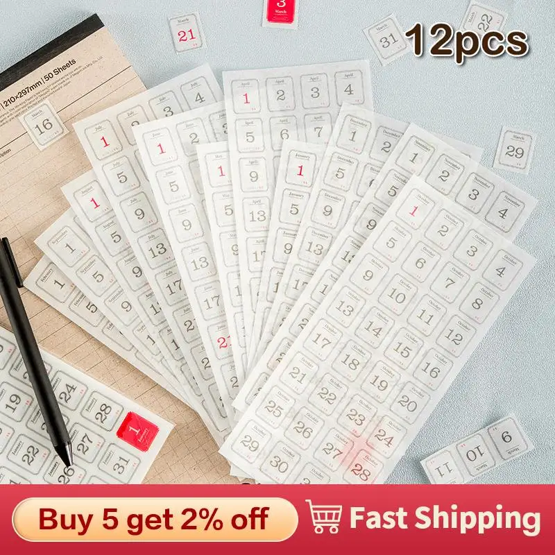 365 Day Daily Payment Stick Account Notebook Sticker 2023 Year-round Calendar Sticker Notebook Student Decoration Stationery