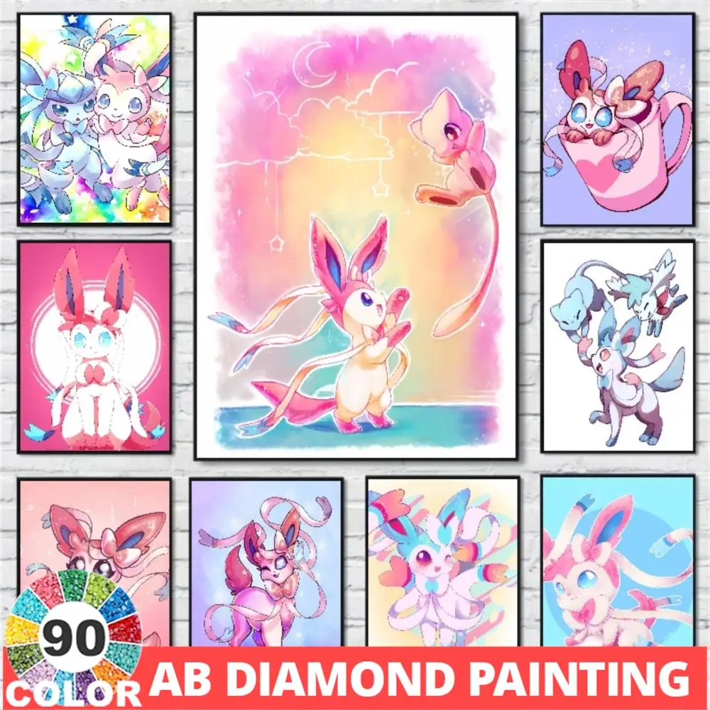 AB Velvet Cute Pocket Monster Elf Fantasy 5D DIY 90 Colors Diamond Painting Embroidery Cartoon Mosaic Children Furniture Decor