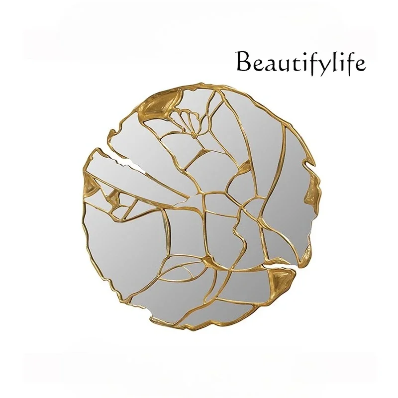 X Light Luxury Entrance Wall-mounted Decorative Mirror American Art Mirror Living Room Background Wall Irregular Creative Mirror