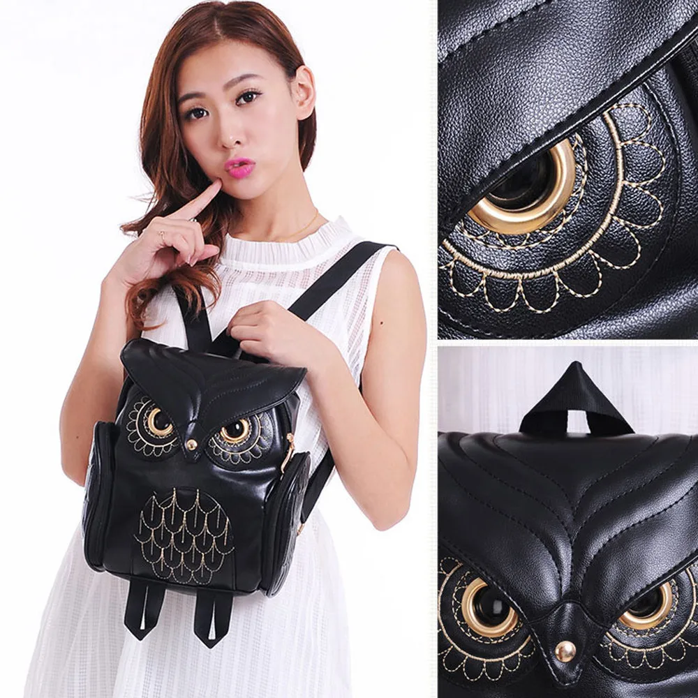 Cheap woman bag deals Fashion Cute Owl Backpack Women Cartoon School Bags For Teenagers Girls feminina backpack