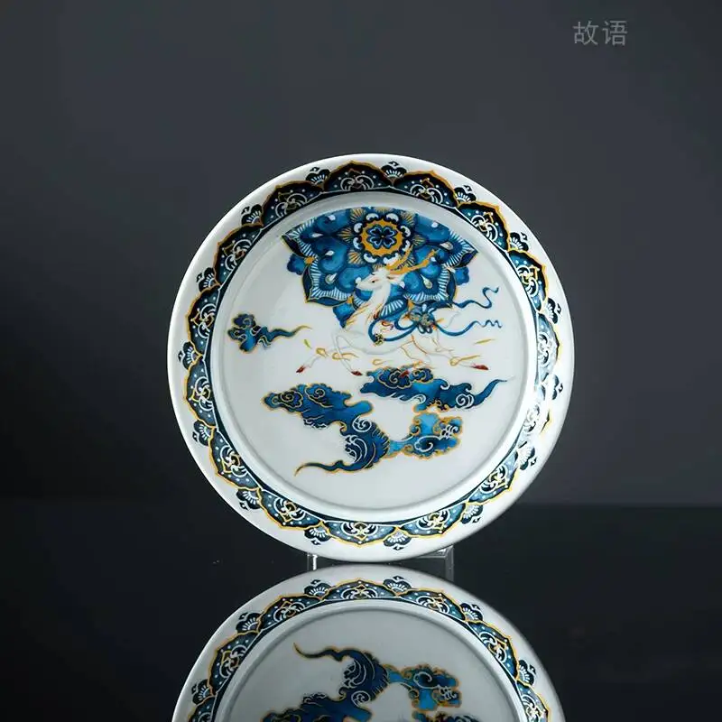 Welfare Plate!Dunhuang Nine-Colored Deer Teapot Snack Refreshment Tray, Tea Table, Chinese Style, National Trend