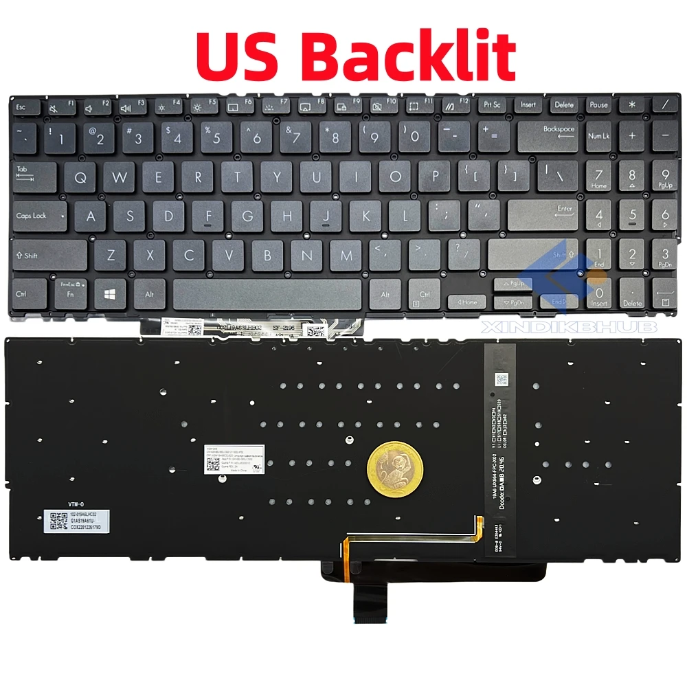 

XIN-Russian-US Backlit Laptop Keyboard For ASUS ZenBook UX564 UX564E UX564EH UX564EI UX564P UX564PH UX564PI Q538E Q538EL