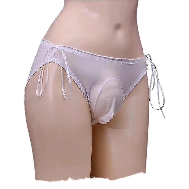

Ice Silk Mens Sissy Pouch Panties Back Love Heart Hollow Man Bikini Bottom Underwear Briefs Low Rise Male Sexy Lingerie Tanga