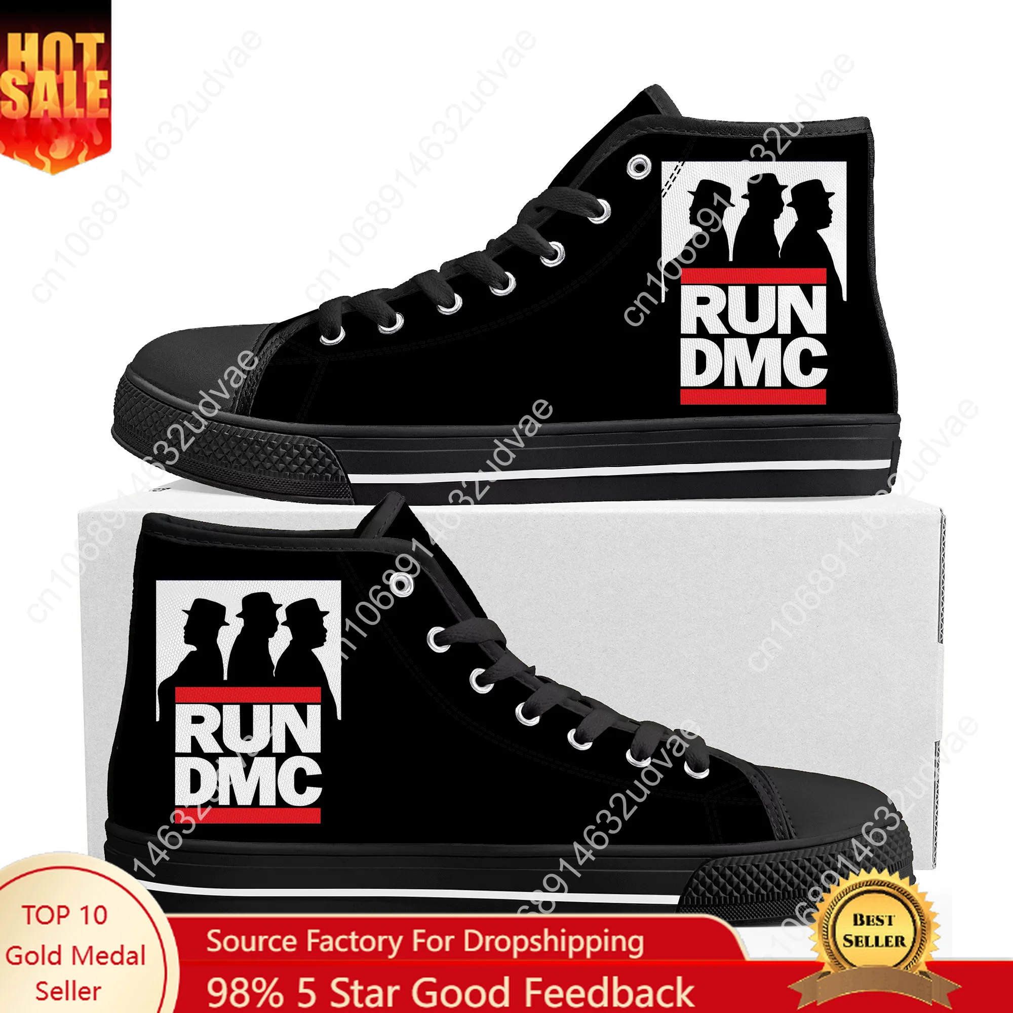 

Run DMC High Top Sneakers Mens Womens Teenager High Quality Canvas Sneaker 3D Print Casual Couple Shoes Personalized Shoe
