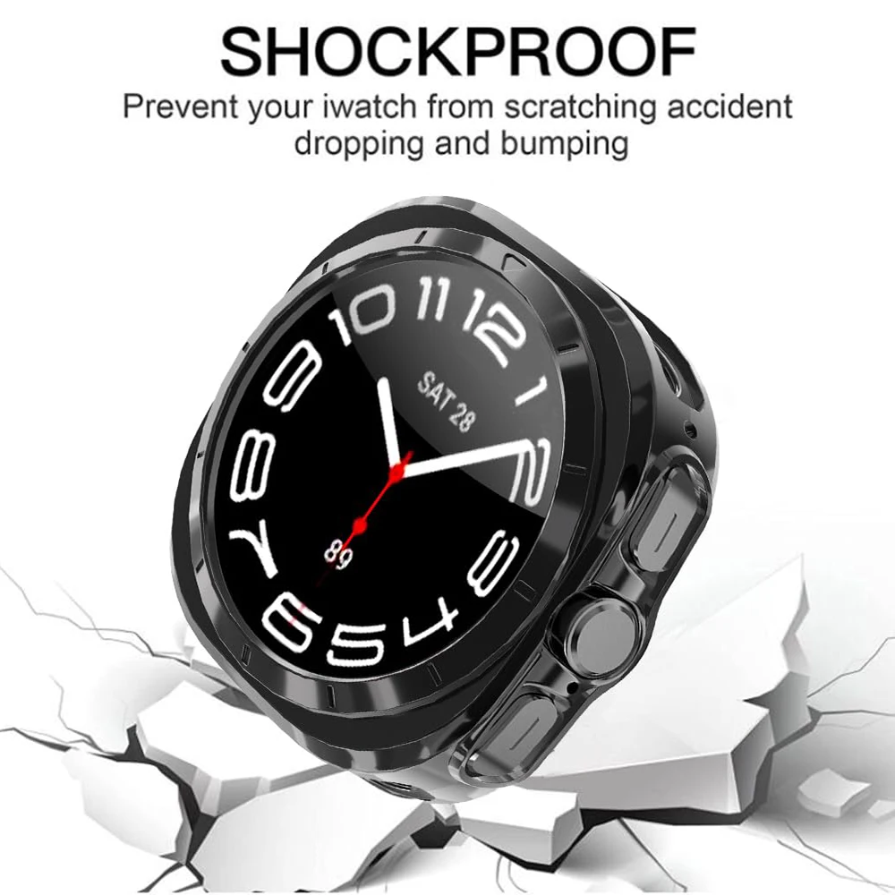 Funda antideslizante para Samsung Galaxy Watch Ultra, ligera y Flexible de TPU funda protectora, agarre, sin pantalla, 47mm