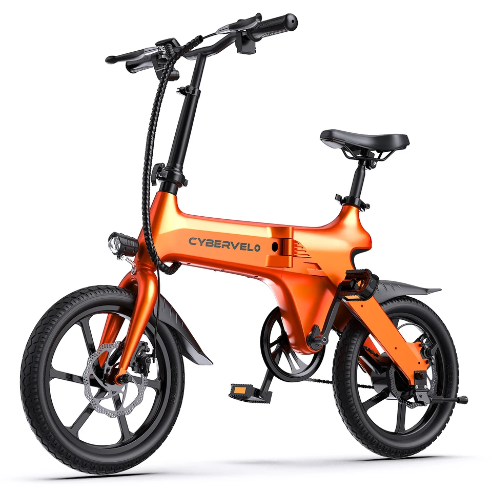 500W Peak Electric Bike for Adults, 16 Inch Ultralight Folding Urban Commuter Ebike, 36V 15Ah Built-in Battery City Travel Cybervelo EK13