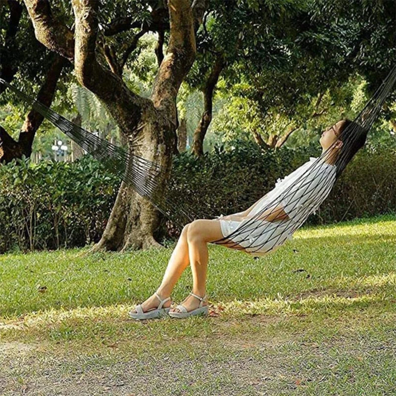 Portable Outdoor Sport Hammock Simple Camping Hammock Mesh Net for Garden Beach Yard Travel Garden Swing Hanging Bed image 2